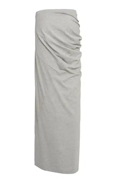 Dries Van Noten Herens Draped Cotton-Jersey Maxi Skirt - Grey | Thumbnail 6 Dries Van Noten Herens Draped Cotton-Jersey Maxi Skirt - Grey | Thumbnail 6