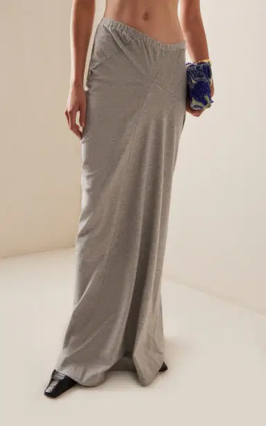 Dries Van Noten Herens Draped Cotton-Jersey Maxi Skirt - Grey | Thumbnail 9 Dries Van Noten Herens Draped Cotton-Jersey Maxi Skirt - Grey | Thumbnail 9