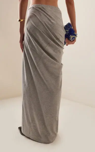 Dries Van Noten Herens Draped Cotton-Jersey Maxi Skirt - Grey | Thumbnail 10 Dries Van Noten Herens Draped Cotton-Jersey Maxi Skirt - Grey | Thumbnail 10
