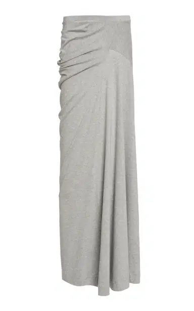 Dries Van Noten Herens Draped Cotton-Jersey Maxi Skirt - Grey | Thumbnail 1 Dries Van Noten Herens Draped Cotton-Jersey Maxi Skirt - Grey | Thumbnail 1