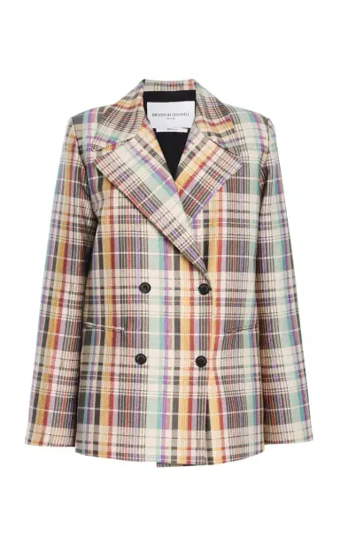 Brandon Maxwell The Delaney Wool-Blend Plaid Blazer | Thumbnail 1 Brandon Maxwell The Delaney Wool-Blend Plaid Blazer | Thumbnail 1