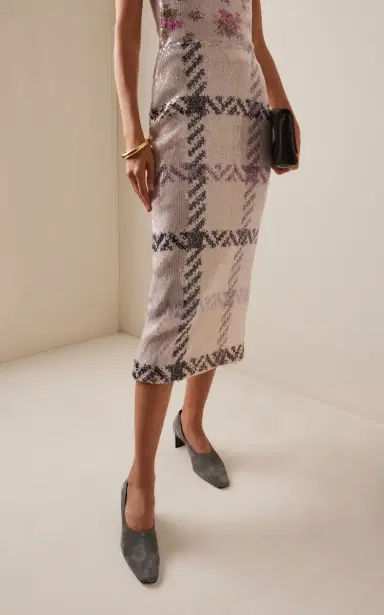 Brandon Maxwell The Mercer Paillette Patterned Midi Skirt | Thumbnail 3 Brandon Maxwell The Mercer Paillette Patterned Midi Skirt | Thumbnail 3