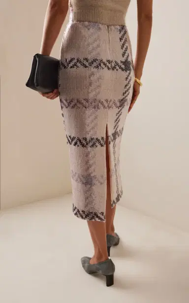 Brandon Maxwell The Mercer Paillette Patterned Midi Skirt | Thumbnail 4 Brandon Maxwell The Mercer Paillette Patterned Midi Skirt | Thumbnail 4