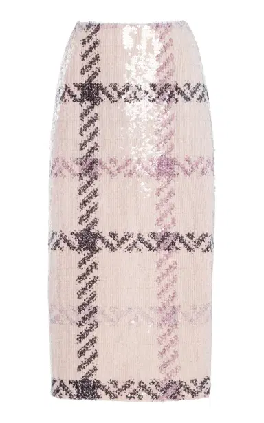 Brandon Maxwell The Mercer Paillette Patterned Midi Skirt | Thumbnail 1 Brandon Maxwell The Mercer Paillette Patterned Midi Skirt | Thumbnail 1