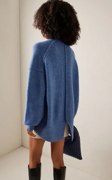 Proenza Schouler White Label Kellen Knit Wool-Blend Sweater - Blue | Thumbnail 4 Proenza Schouler White Label Kellen Knit Wool-Blend Sweater - Blue | Thumbnail 4