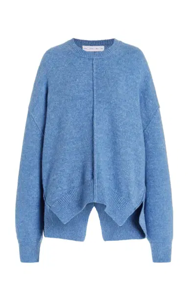 Proenza Schouler White Label Kellen Knit Wool-Blend Sweater - Blue | Thumbnail 1 Proenza Schouler White Label Kellen Knit Wool-Blend Sweater - Blue | Thumbnail 1