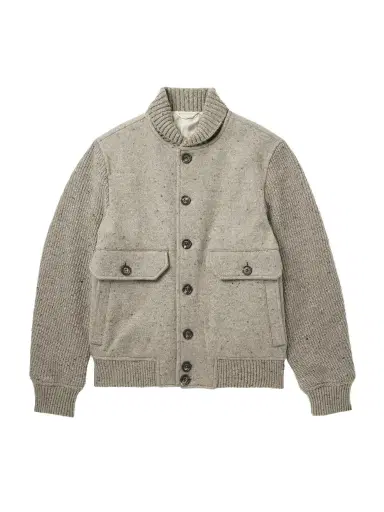 ELEVENTY Shawl-Collar Wool and Cashmere-Blend Bomber Jacket - Men | Thumbnail 1 ELEVENTY Shawl-Collar Wool and Cashmere-Blend Bomber Jacket - Men | Thumbnail 1