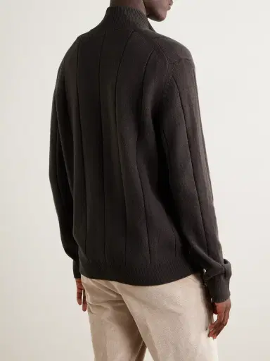 ELEVENTY Ribbed Wool Zip-Up Cardigan - Men | Thumbnail 3 ELEVENTY Ribbed Wool Zip-Up Cardigan - Men | Thumbnail 3