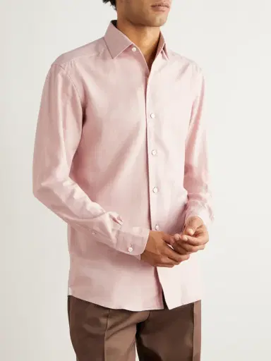 Zegna Cotton and Cashmere-Blend Shirt - Men | Thumbnail 3 Zegna Cotton and Cashmere-Blend Shirt - Men | Thumbnail 3