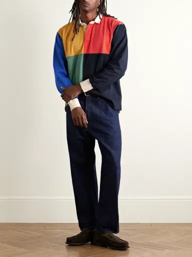 Drake's Colour-Blocked Cotton-Jersey Polo Shirt - Men | Thumbnail 2 Drake's Colour-Blocked Cotton-Jersey Polo Shirt - Men | Thumbnail 2
