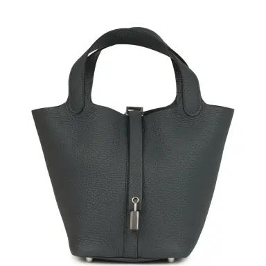 HERMÈS Hermes Picotin Lock 18 Gris Misty Clemence Palladium Hardware | Thumbnail 1 HERMÈS Hermes Picotin Lock 18 Gris Misty Clemence Palladium Hardware | Thumbnail 1