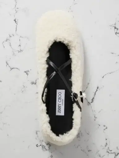 Jimmy Choo Eleri Embellished Patent Leather-trimmed Shearling Ballet Flats | Thumbnail 5 Jimmy Choo Eleri Embellished Patent Leather-trimmed Shearling Ballet Flats | Thumbnail 5