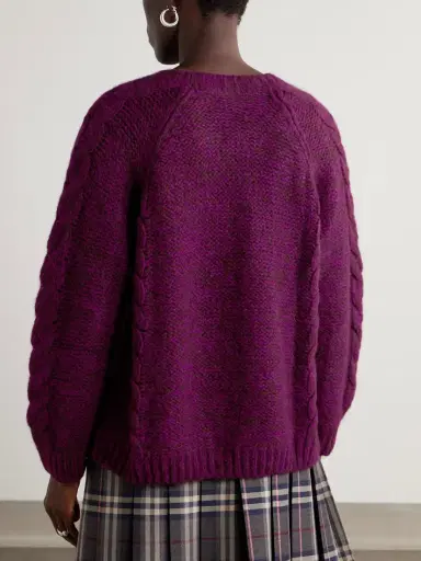 BODE Eiderdown Cable-knit Alpaca, Mohair And Silk-blend Sweater | Thumbnail 4 BODE Eiderdown Cable-knit Alpaca, Mohair And Silk-blend Sweater | Thumbnail 4