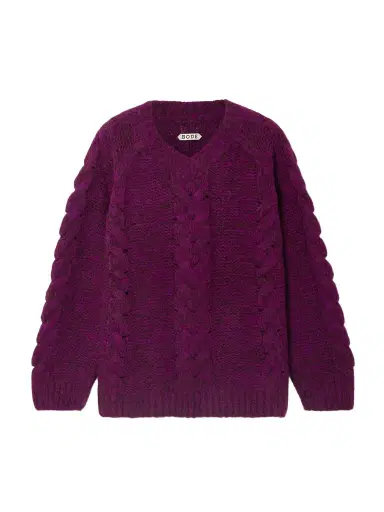 BODE Eiderdown Cable-knit Alpaca, Mohair And Silk-blend Sweater | Thumbnail 1 BODE Eiderdown Cable-knit Alpaca, Mohair And Silk-blend Sweater | Thumbnail 1