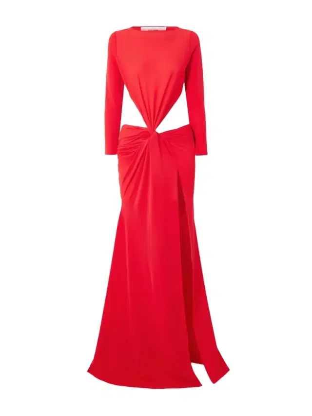 Alex Perry Open-back Twisted-front Recycled-crepe Gown