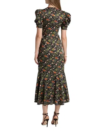 Cinq à Sept Women's Windswept Meadow Wilma Midi-Dress - Black Multi | Thumbnail 5 Cinq à Sept Women's Windswept Meadow Wilma Midi-Dress - Black Multi | Thumbnail 5