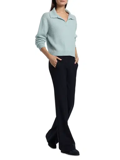 The Elder Statesman Women's Cashmere Polo Sweater - Bluebelle | Thumbnail 2 The Elder Statesman Women's Cashmere Polo Sweater - Bluebelle | Thumbnail 2