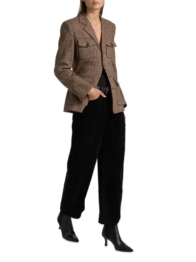 Nili Lotan Women's Tribeca Corduroy Barrel-Leg Crop Pants - Jet Black | Thumbnail 2 Nili Lotan Women's Tribeca Corduroy Barrel-Leg Crop Pants - Jet Black | Thumbnail 2