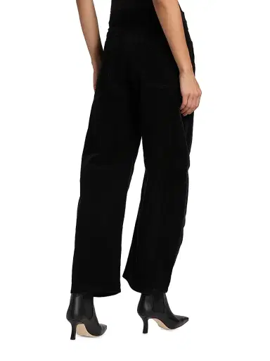 Nili Lotan Women's Tribeca Corduroy Barrel-Leg Crop Pants - Jet Black | Thumbnail 5 Nili Lotan Women's Tribeca Corduroy Barrel-Leg Crop Pants - Jet Black | Thumbnail 5