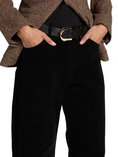 Nili Lotan Women's Tribeca Corduroy Barrel-Leg Crop Pants - Jet Black | Thumbnail 6 Nili Lotan Women's Tribeca Corduroy Barrel-Leg Crop Pants - Jet Black | Thumbnail 6