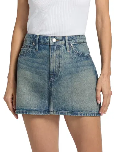 Good American Women's Coated Good 9's Miniskirt - Indigo | Thumbnail 3 Good American Women's Coated Good 9's Miniskirt - Indigo | Thumbnail 3
