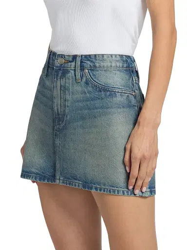 Good American Women's Coated Good 9's Miniskirt - Indigo | Thumbnail 4 Good American Women's Coated Good 9's Miniskirt - Indigo | Thumbnail 4