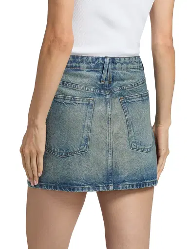 Good American Women's Coated Good 9's Miniskirt - Indigo | Thumbnail 5 Good American Women's Coated Good 9's Miniskirt - Indigo | Thumbnail 5