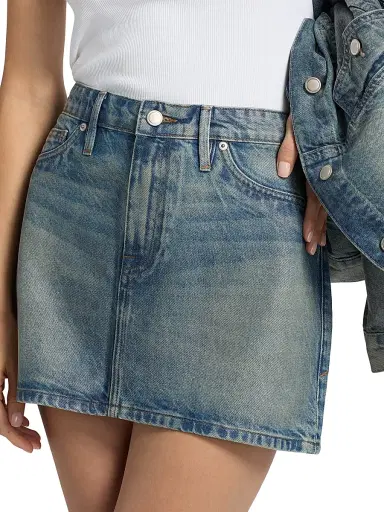 Good American Women's Coated Good 9's Miniskirt - Indigo | Thumbnail 6 Good American Women's Coated Good 9's Miniskirt - Indigo | Thumbnail 6