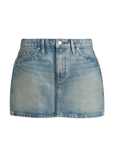 Good American Women's Coated Good 9's Miniskirt - Indigo | Thumbnail 1 Good American Women's Coated Good 9's Miniskirt - Indigo | Thumbnail 1