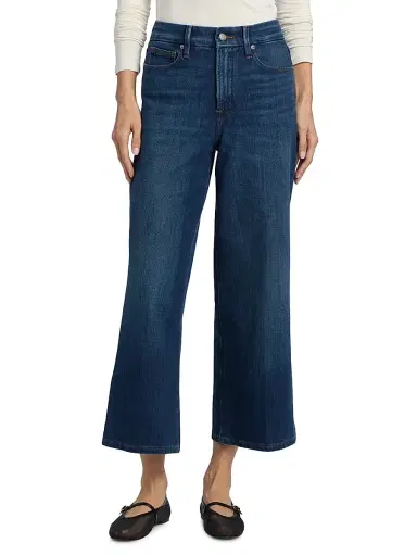 Good American Women's Soft Tech Good Waist Palazzo Crop Jeans - Indigo | Thumbnail 3 Good American Women's Soft Tech Good Waist Palazzo Crop Jeans - Indigo | Thumbnail 3