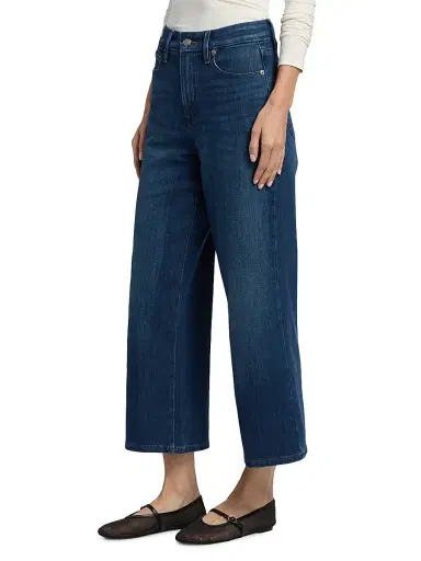 Good American Women's Soft Tech Good Waist Palazzo Crop Jeans - Indigo | Thumbnail 4 Good American Women's Soft Tech Good Waist Palazzo Crop Jeans - Indigo | Thumbnail 4