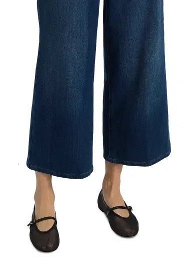 Good American Women's Soft Tech Good Waist Palazzo Crop Jeans - Indigo | Thumbnail 6 Good American Women's Soft Tech Good Waist Palazzo Crop Jeans - Indigo | Thumbnail 6