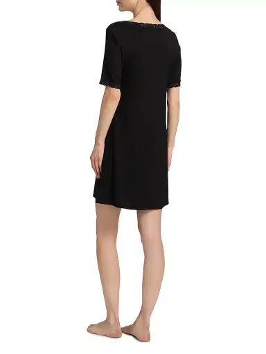Natori Women's Feathers Essentials Lace-Trim A-line Minidress - Black - Size Small | Thumbnail 4 Natori Women's Feathers Essentials Lace-Trim A-line Minidress - Black - Size Small | Thumbnail 4
