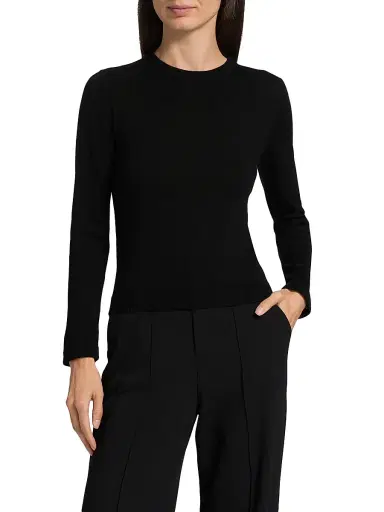 ALICE + OLIVIA Women's Porla Wool Collared Sweater - Black | Thumbnail 6 ALICE + OLIVIA Women's Porla Wool Collared Sweater - Black | Thumbnail 6