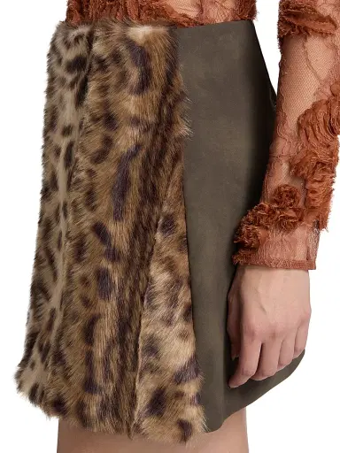 AKNVAS Women's Lis Faux Fur Lynx Miniskirt - Tan Brown | Thumbnail 6 AKNVAS Women's Lis Faux Fur Lynx Miniskirt - Tan Brown | Thumbnail 6