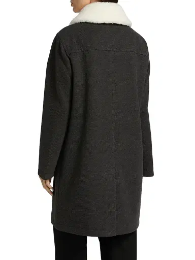 Mercer Collective Women's Faux-Fur Collar Car Coat - Charcoal | Thumbnail 5 Mercer Collective Women's Faux-Fur Collar Car Coat - Charcoal | Thumbnail 5