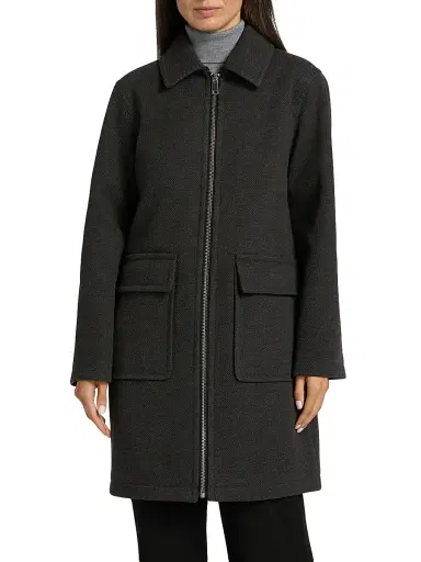 Mercer Collective Women's Faux-Fur Collar Car Coat - Charcoal | Thumbnail 6 Mercer Collective Women's Faux-Fur Collar Car Coat - Charcoal | Thumbnail 6