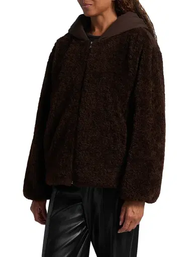 Kobi Halperin Women's Ilyssa Hooded Faux Shearling Jacket - Espresso | Thumbnail 4 Kobi Halperin Women's Ilyssa Hooded Faux Shearling Jacket - Espresso | Thumbnail 4