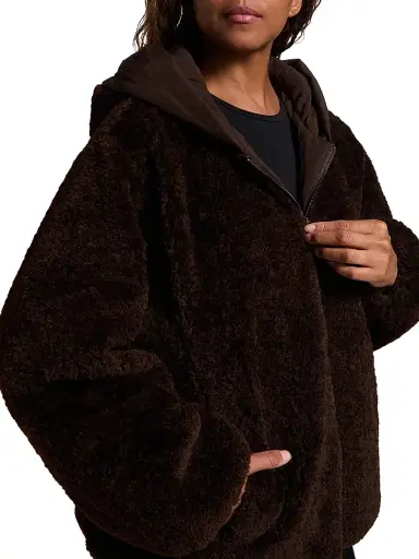 Kobi Halperin Women's Ilyssa Hooded Faux Shearling Jacket - Espresso | Thumbnail 6 Kobi Halperin Women's Ilyssa Hooded Faux Shearling Jacket - Espresso | Thumbnail 6