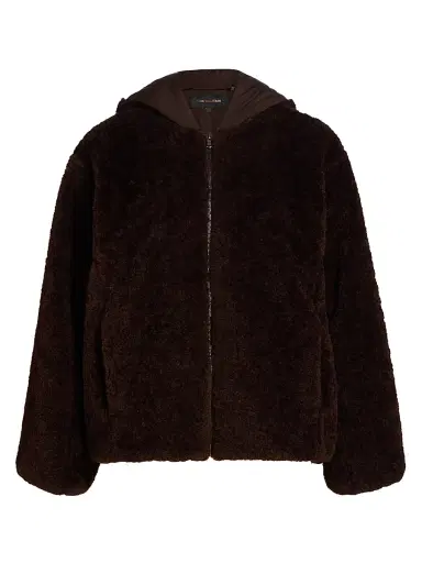 Kobi Halperin Women's Ilyssa Hooded Faux Shearling Jacket - Espresso | Thumbnail 1 Kobi Halperin Women's Ilyssa Hooded Faux Shearling Jacket - Espresso | Thumbnail 1