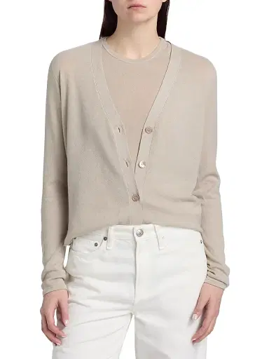 Majestic Filatures Women's V-Neck Knit Cardigan - Desert | Thumbnail 3 Majestic Filatures Women's V-Neck Knit Cardigan - Desert | Thumbnail 3