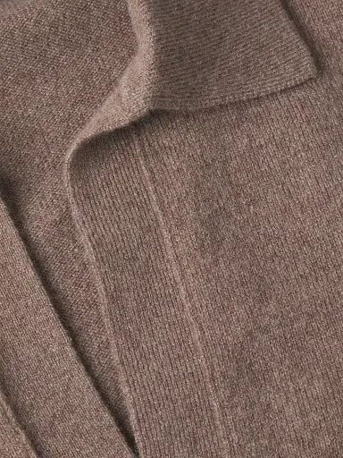 Majestic Filatures Women's Cashmere Seamless Polo Sweater - Bison | Thumbnail 6 Majestic Filatures Women's Cashmere Seamless Polo Sweater - Bison | Thumbnail 6