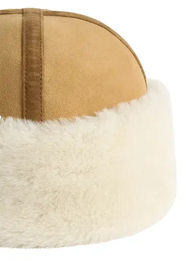 Toteme Women's Plush Shearling Beanie - Tan | Thumbnail 2 Toteme Women's Plush Shearling Beanie - Tan | Thumbnail 2