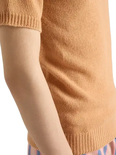 Prada Men's Short-Sleeved Wool and Cashmere Sweater - Beige | Thumbnail 5 Prada Men's Short-Sleeved Wool and Cashmere Sweater - Beige | Thumbnail 5