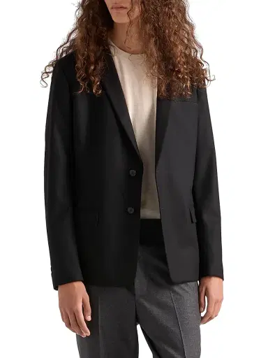 Prada Men's Single-Breasted Wool Blend Jacket - Black - Size 46 | Thumbnail 2 Prada Men's Single-Breasted Wool Blend Jacket - Black - Size 46 | Thumbnail 2