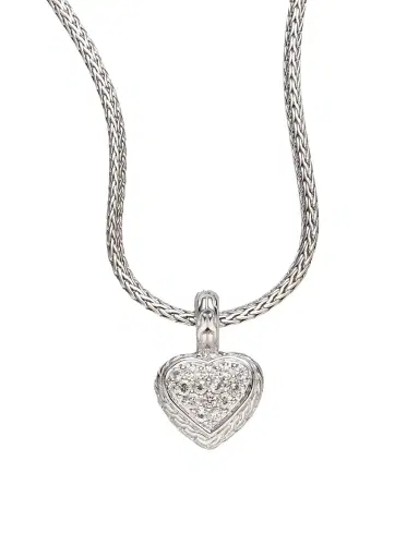 John Hardy Women's White Sapphire & Sterling Silver Heart Pendant Necklace - Silver | Thumbnail 1 John Hardy Women's White Sapphire & Sterling Silver Heart Pendant Necklace - Silver | Thumbnail 1