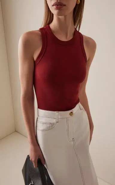 Flore Flore Hannah Organic Cotton Tank Top - Burgundy | Thumbnail 3 Flore Flore Hannah Organic Cotton Tank Top - Burgundy | Thumbnail 3