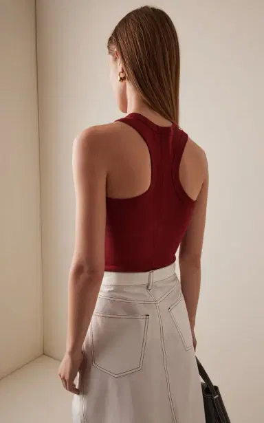 Flore Flore Hannah Organic Cotton Tank Top - Burgundy | Thumbnail 4 Flore Flore Hannah Organic Cotton Tank Top - Burgundy | Thumbnail 4