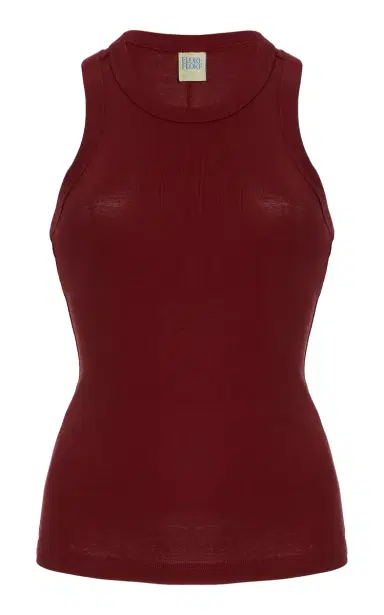 Flore Flore Hannah Organic Cotton Tank Top - Burgundy | Thumbnail 1 Flore Flore Hannah Organic Cotton Tank Top - Burgundy | Thumbnail 1