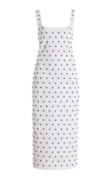 Carolina Herrera Polka-Dot Beaded Knit Midi Dress | Thumbnail 1 Carolina Herrera Polka-Dot Beaded Knit Midi Dress | Thumbnail 1